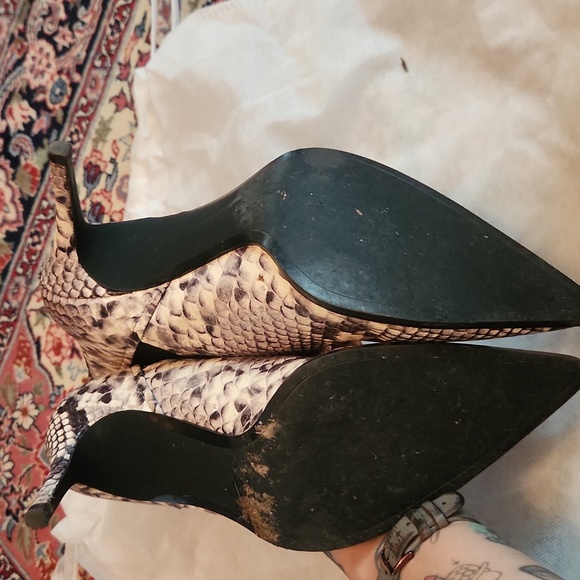 Zara Black and White Snakeskin Ankle Booties - Picture 2 of 4